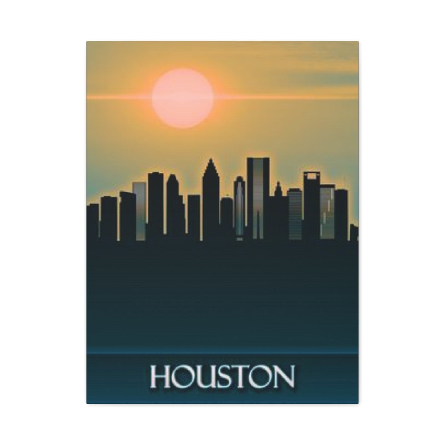 Aesthetic Sunset Houston Skyline Wall Art & Canvas Prints