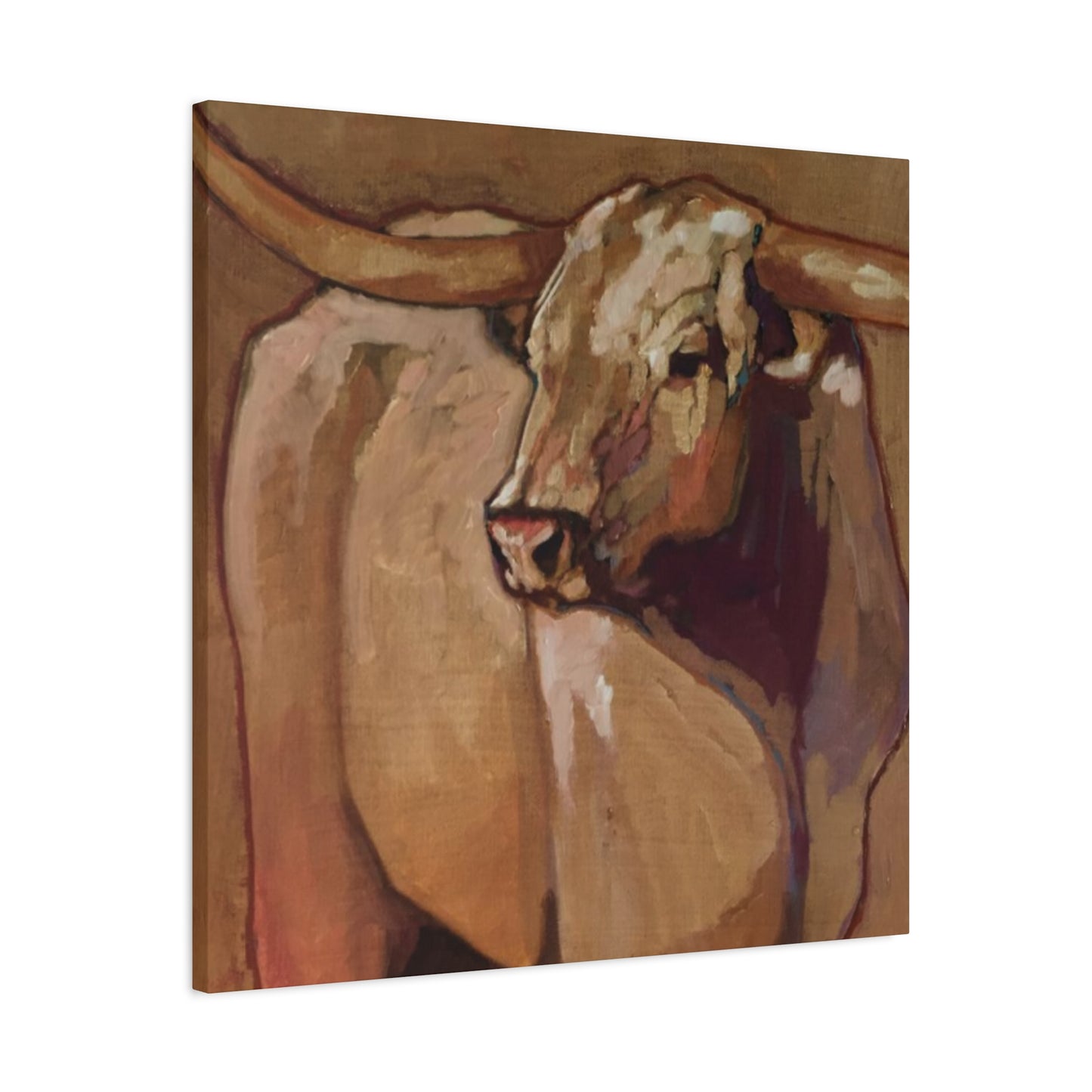 Bull Long Horn Painting Wall Art & Canvas Prints