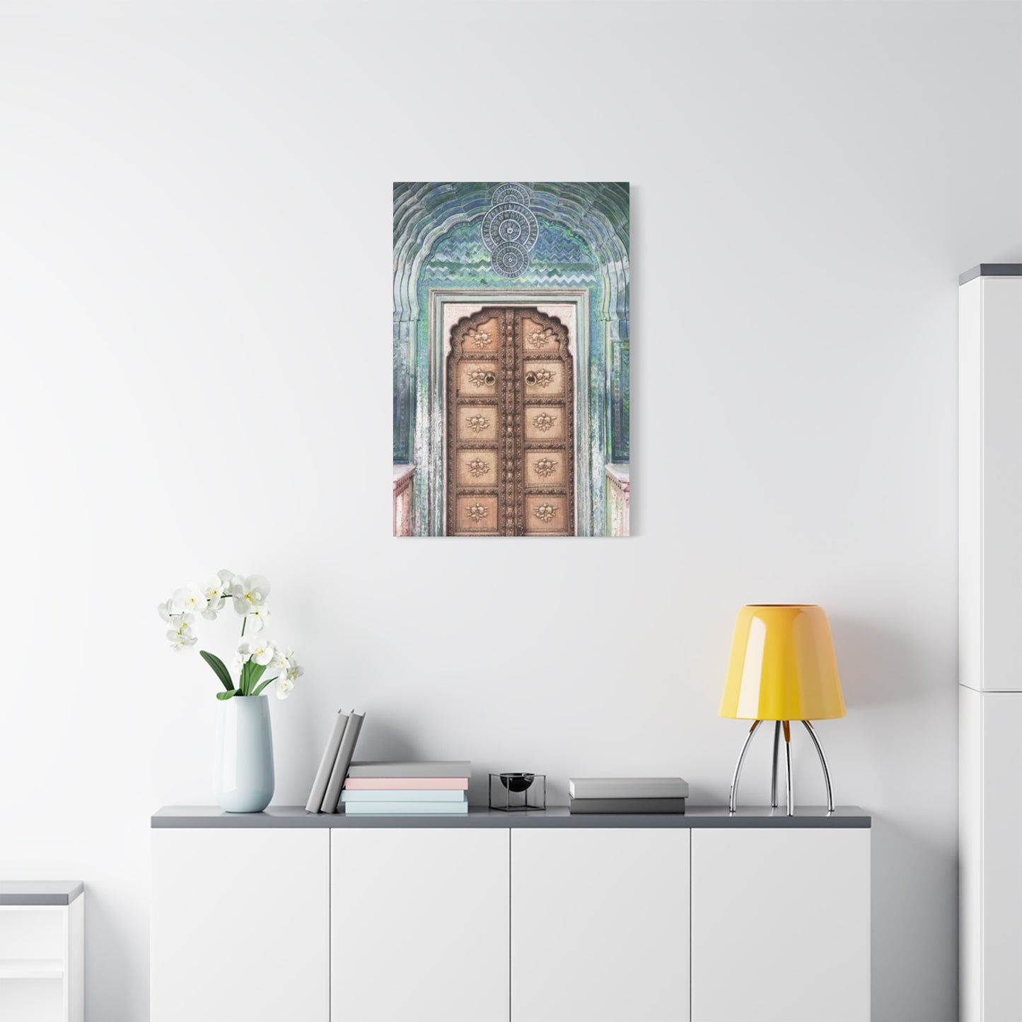 Door With Blue Accents Architecture Moroccan Wall Art & Canvas Prints