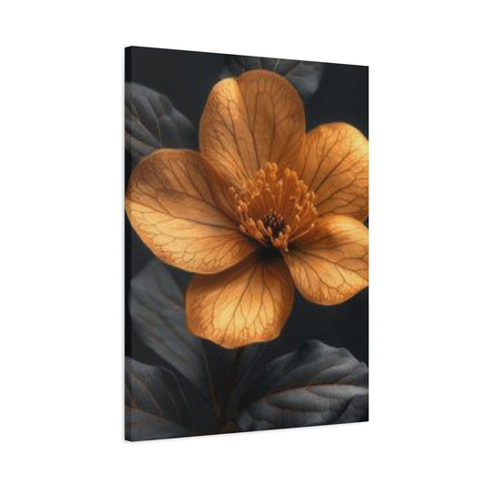 Gold Magnolia Flower Leaf Wall Art & Canvas Prints