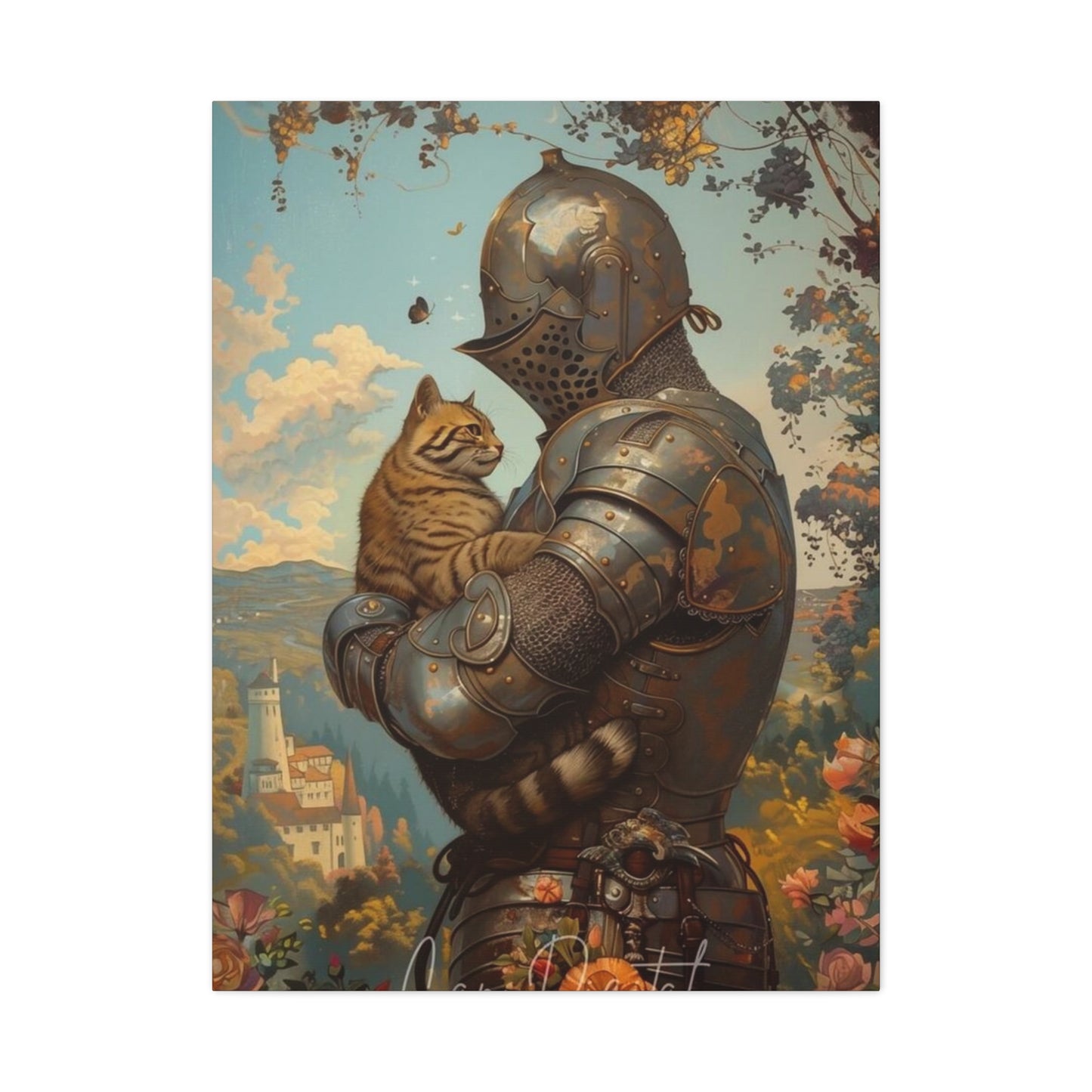 Warrior with Cat Wall Art & Canvas Prints