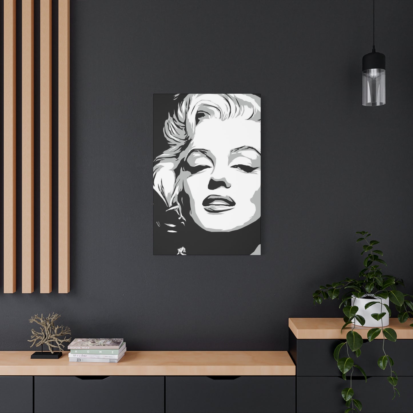 Monochrome Beautiful Marilyn Monroe Drawing Wall Art & Canvas Prints