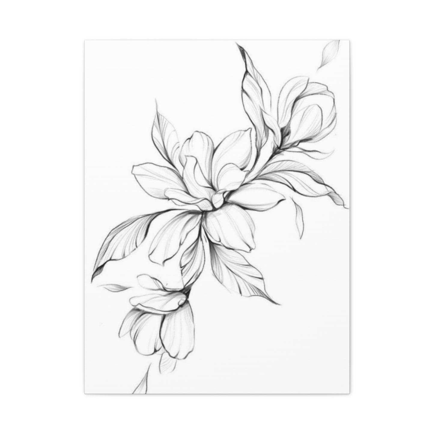 Greyscale Magnolia Flower Painting Wall Art & Canvas Prints