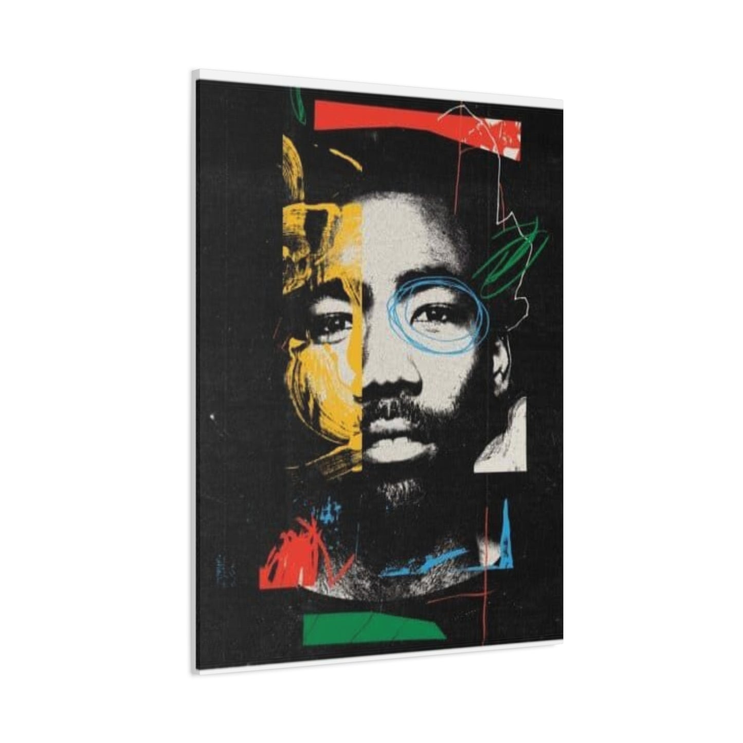 Man Face Graffiti Mixed Media Wall Art & Canvas Prints