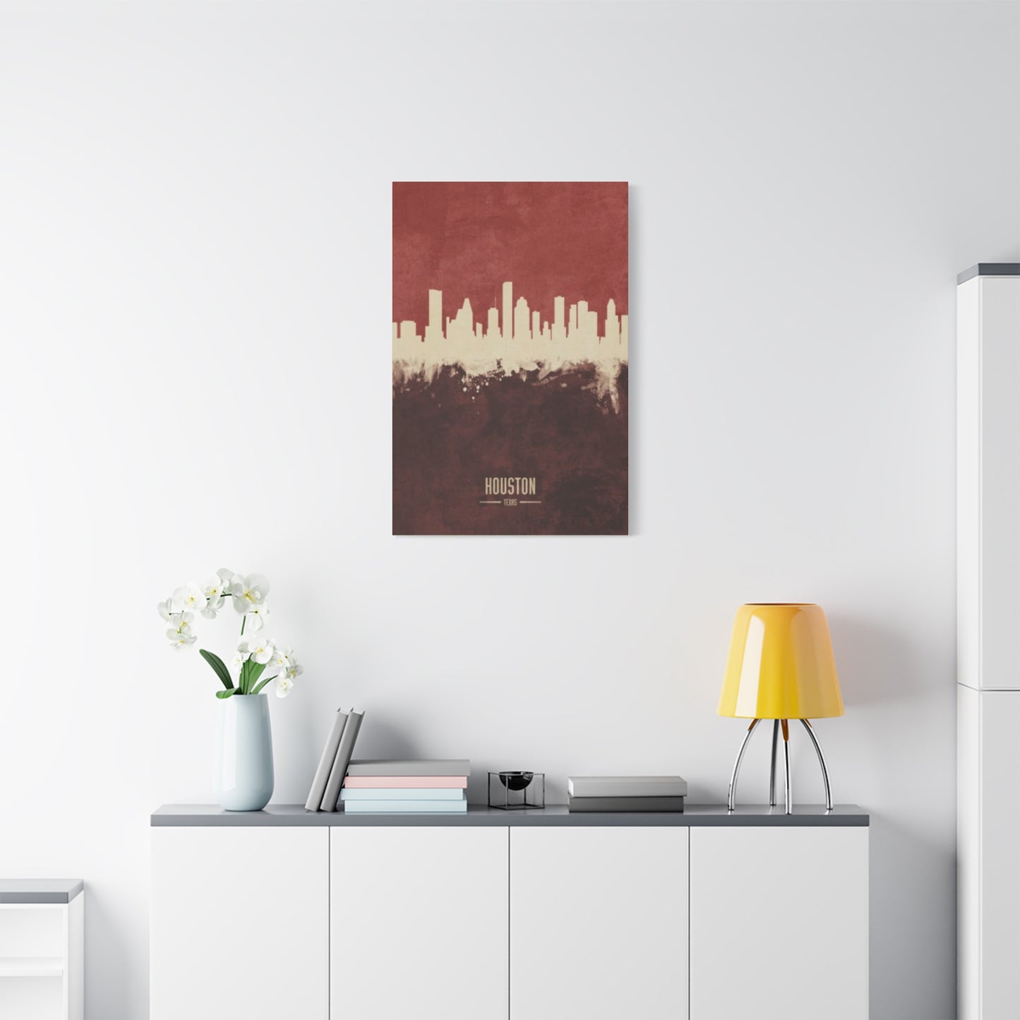 Charming Houston Skyline Painting Wall Art & Canvas Prints