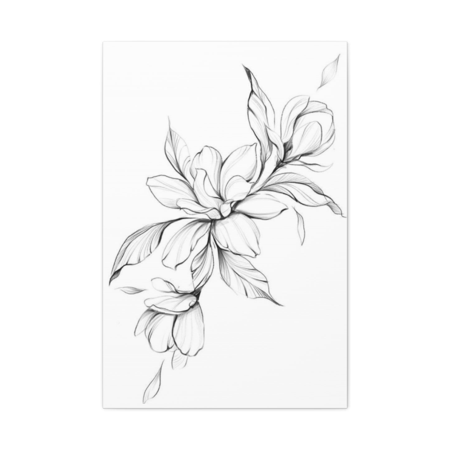 Greyscale Magnolia Flower Painting Wall Art & Canvas Prints