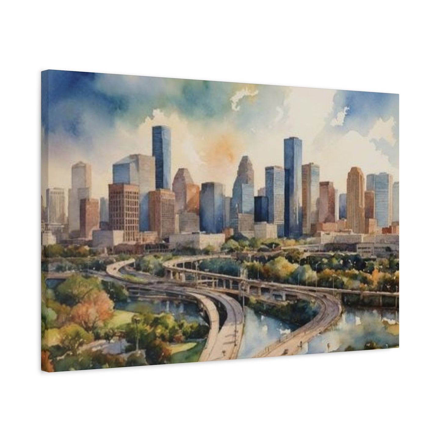 Houston Skyline Painting Wall Art & Canvas Prints