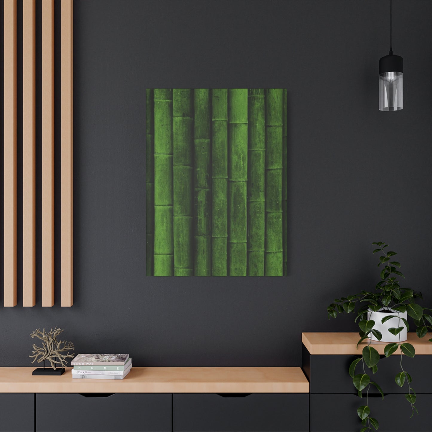 Olive Green Bamboo Painting Wall Art & Canvas Prints