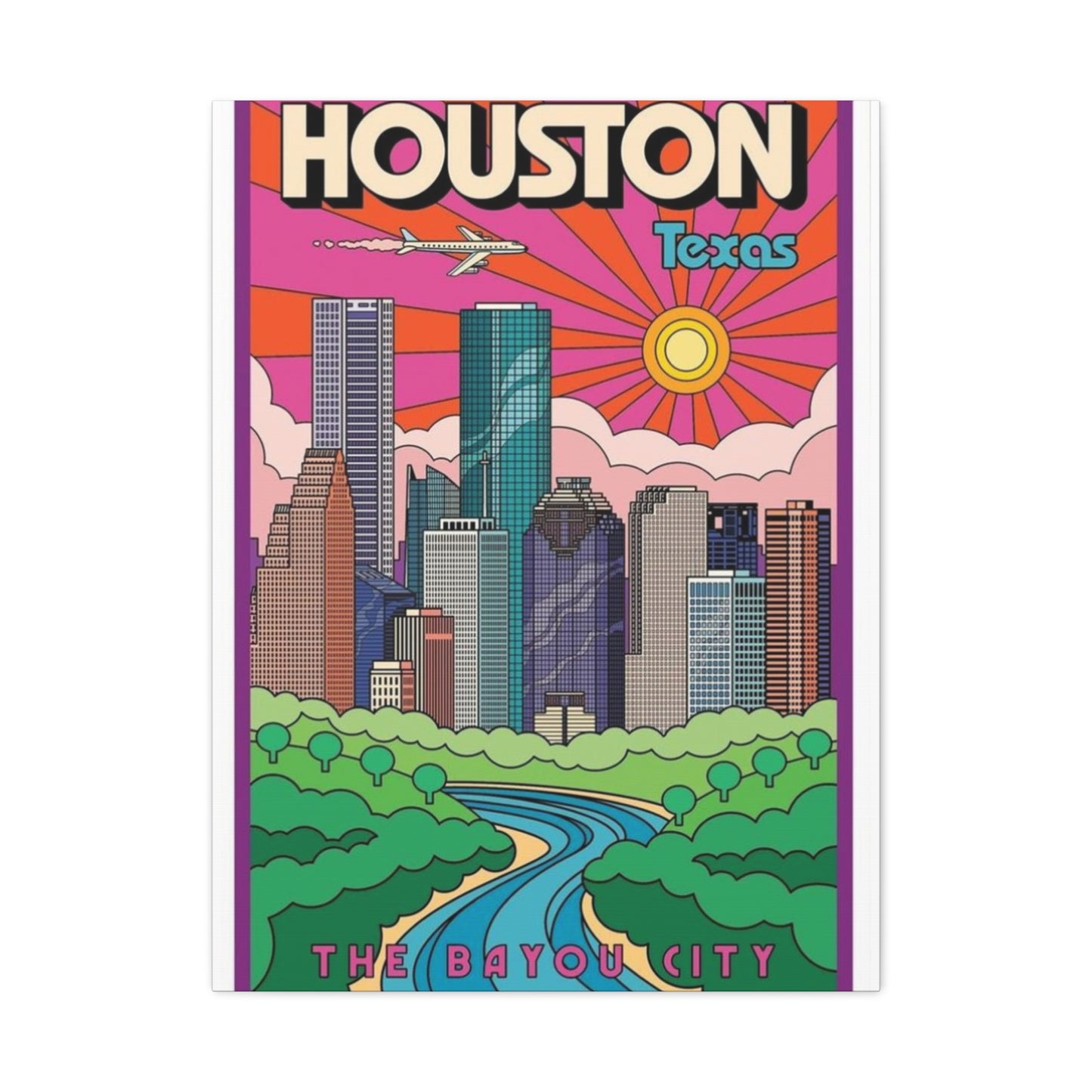 Houston City Graffiti Skylines Wall Art & Canvas Prints