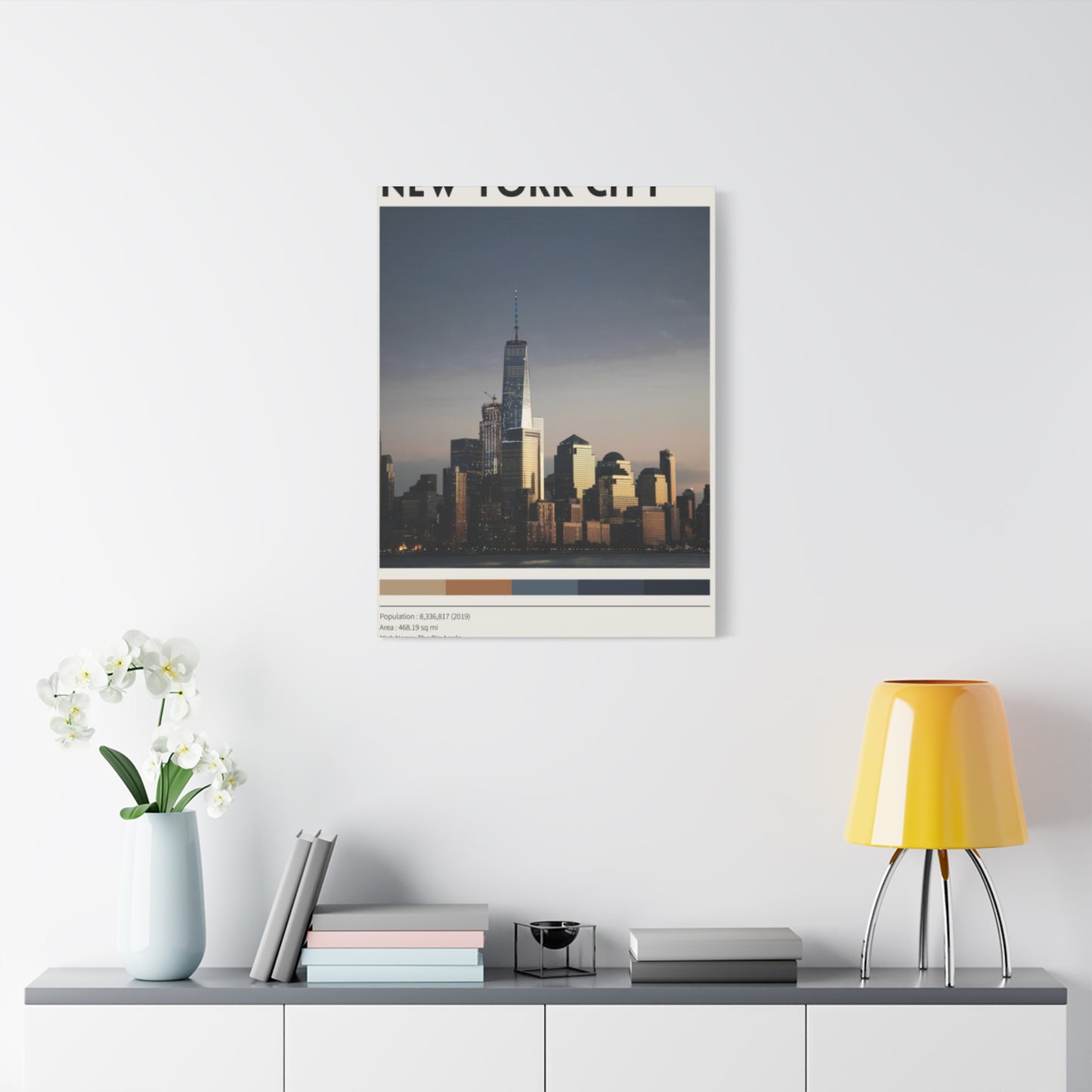 Manhattan Evening City Skyline Poster NYC Skyline Wall Art & Canvas Prints