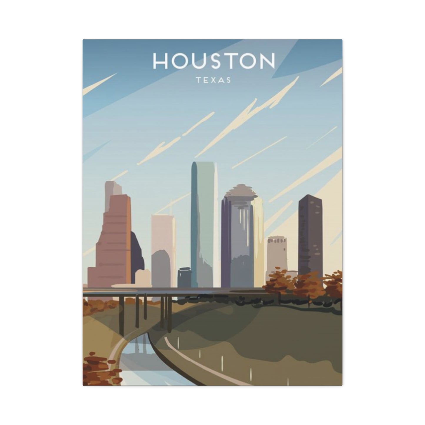 Aesthetic Houston Skyline Wall Art & Canvas Prints