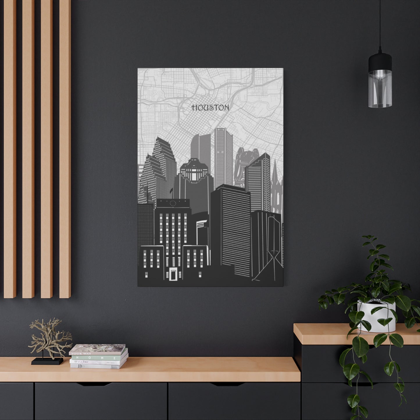 Black and White Houston Skylines Wall Art & Canvas Prints