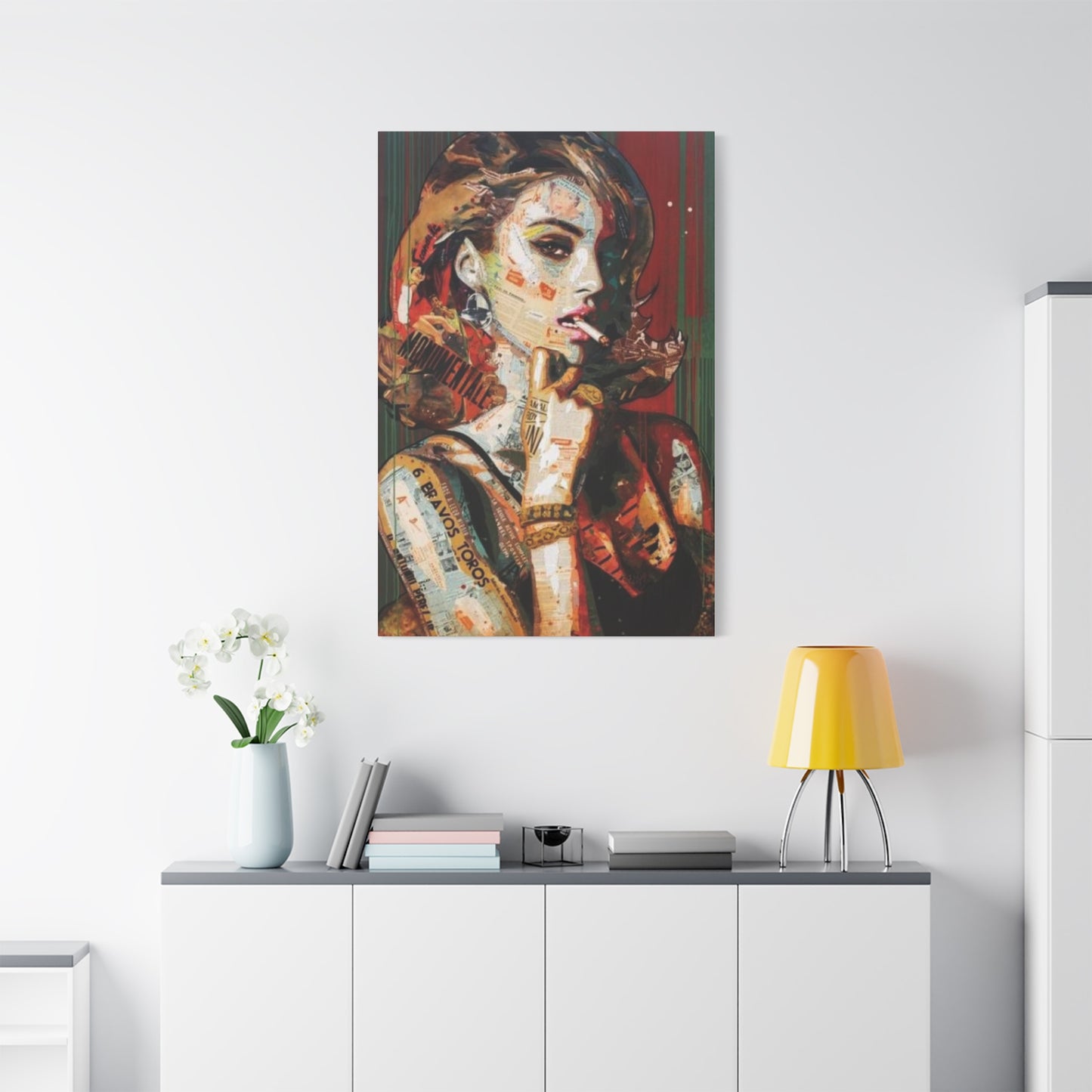 Smoking Women Mixed Media Wall Art & Canvas Prints