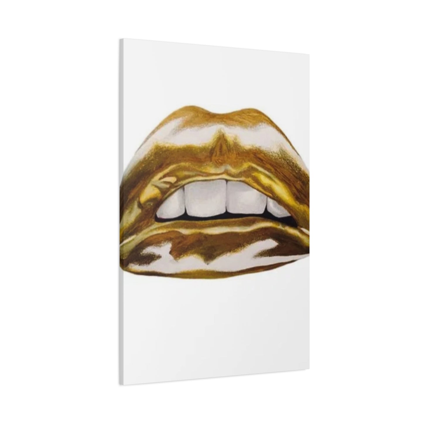 Golden Lips Abstract Painting Wall Art & Canvas Prints