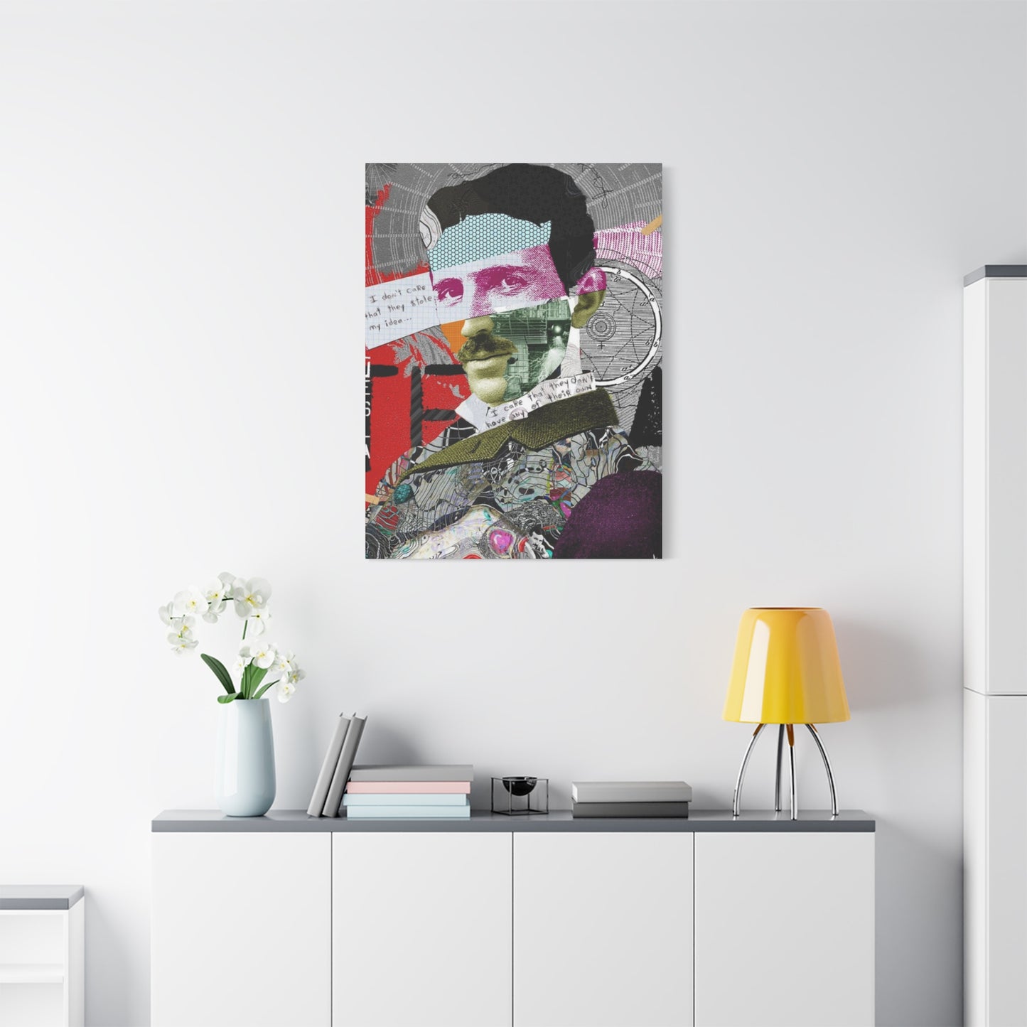 Man Abstract Painting Mixed Media Wall Art & Canvas Prints