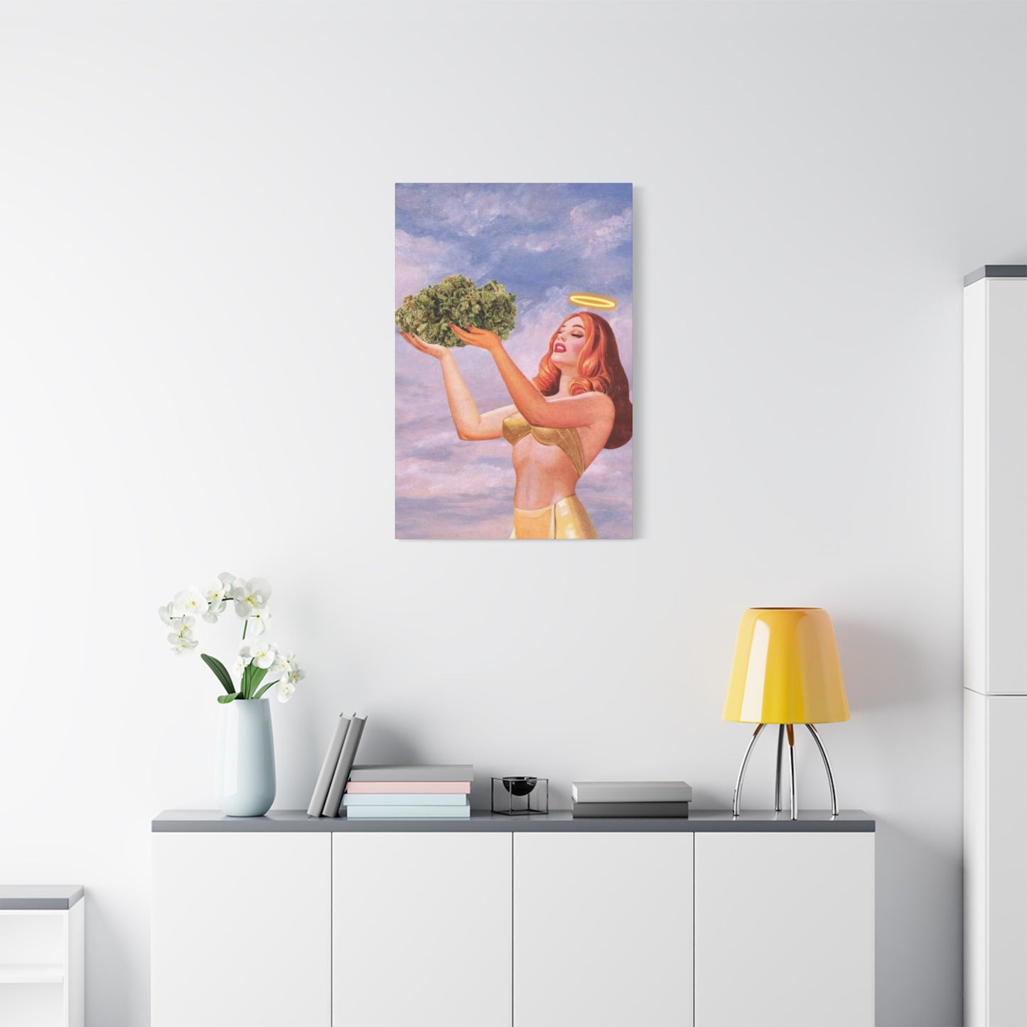 Angel With Joint Marijuana Wall Art & Canvas Prints