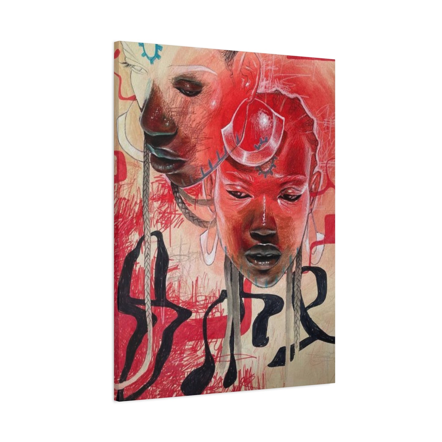 Girls Abstract Painting Mixed Media Wall Art & Canvas Prints