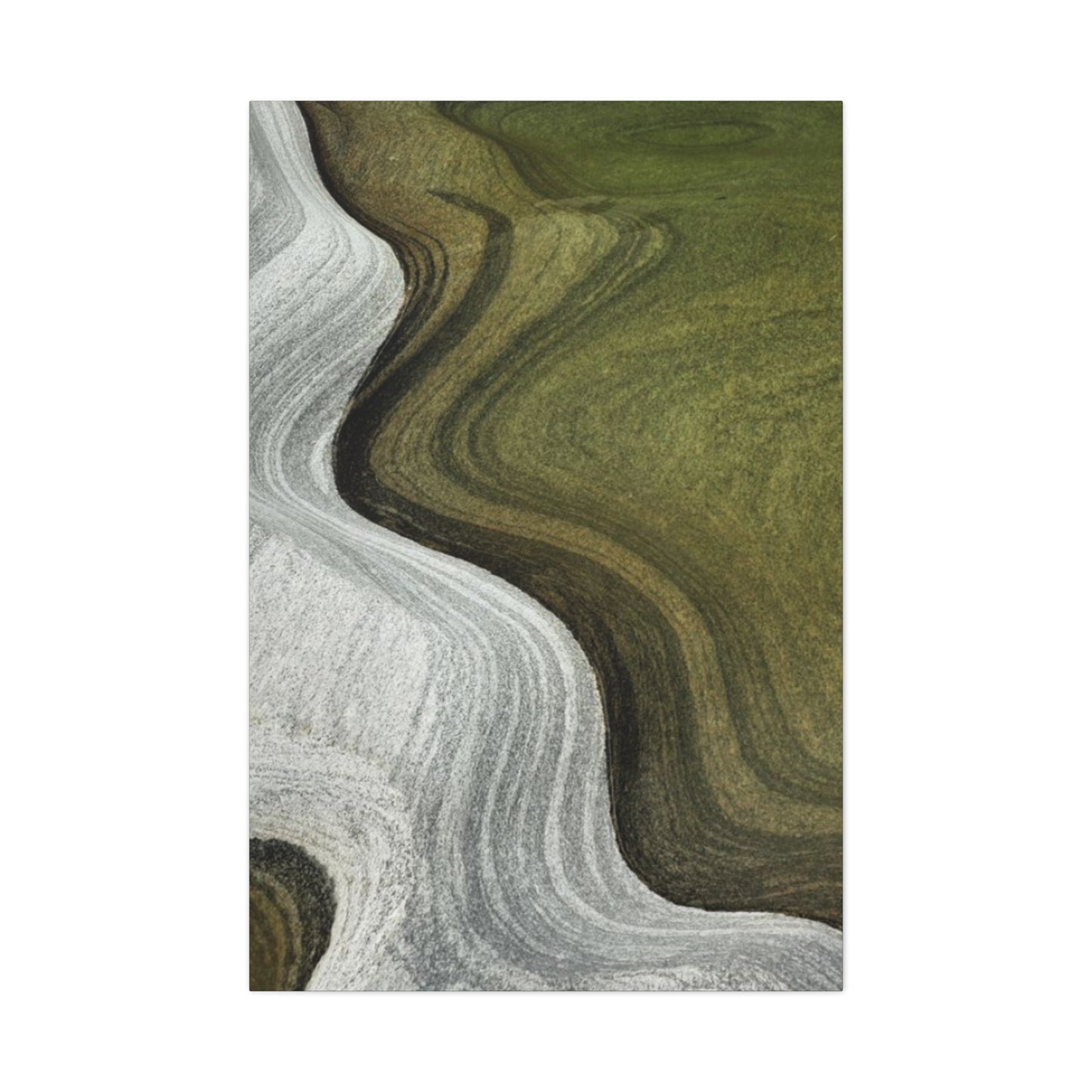 Olive Green & White Waves Wall Art & Canvas Prints