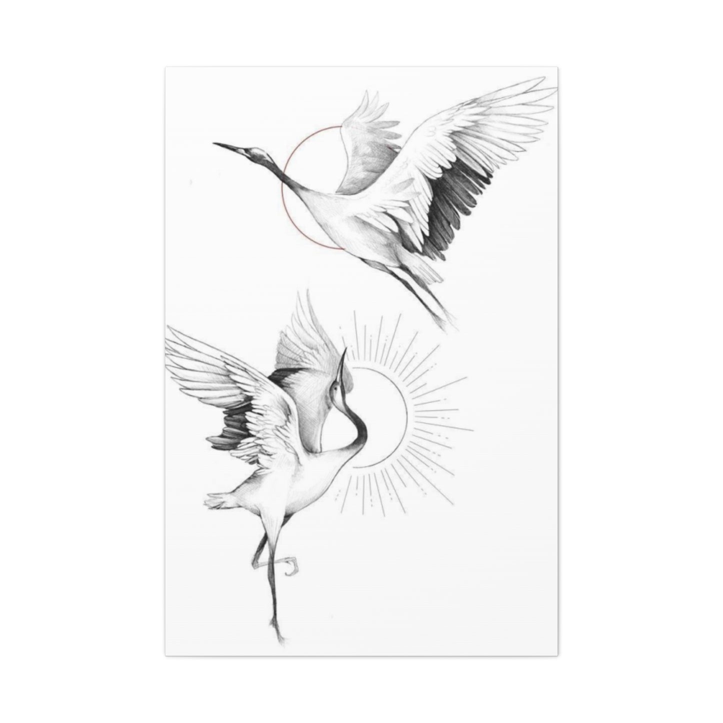 Herons Drawing Wall Art & Canvas Prints