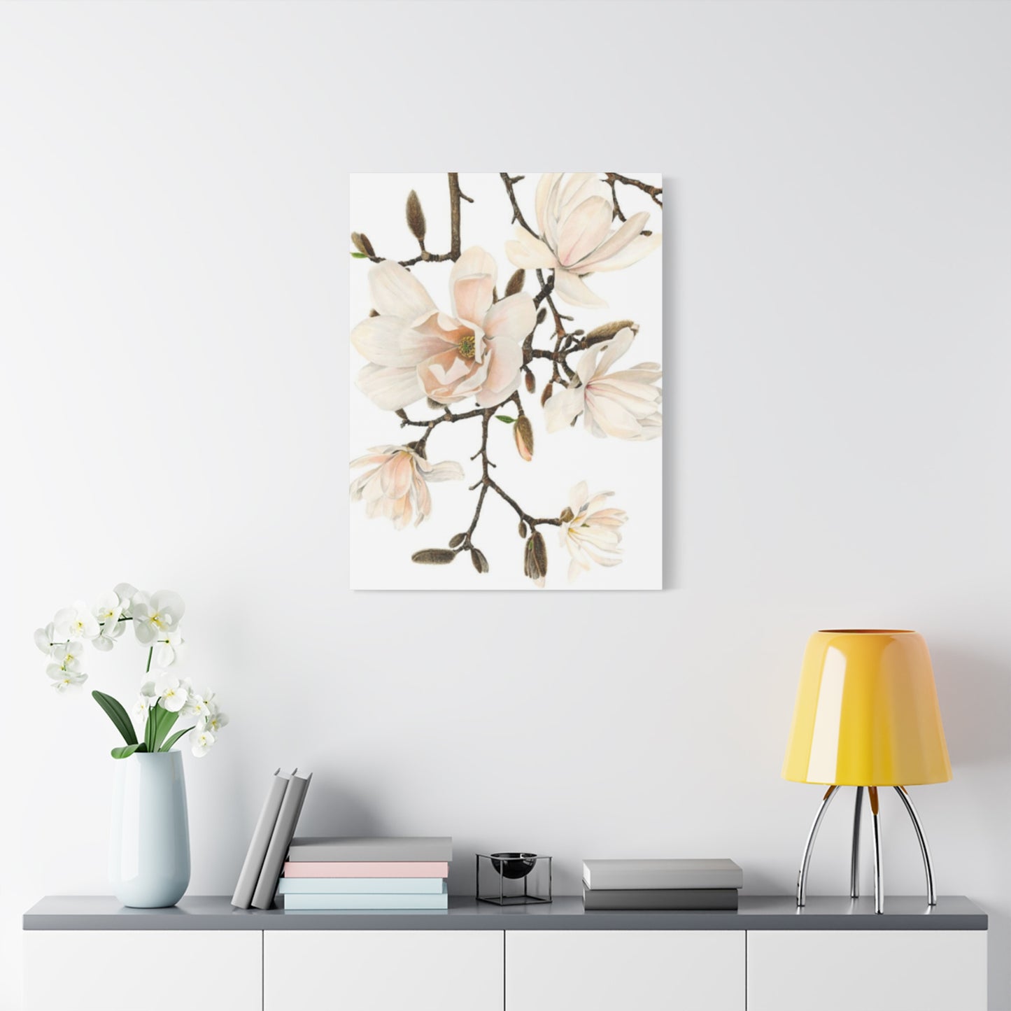 Pink Magnolia Flower Painting Wall Art & Canvas Prints