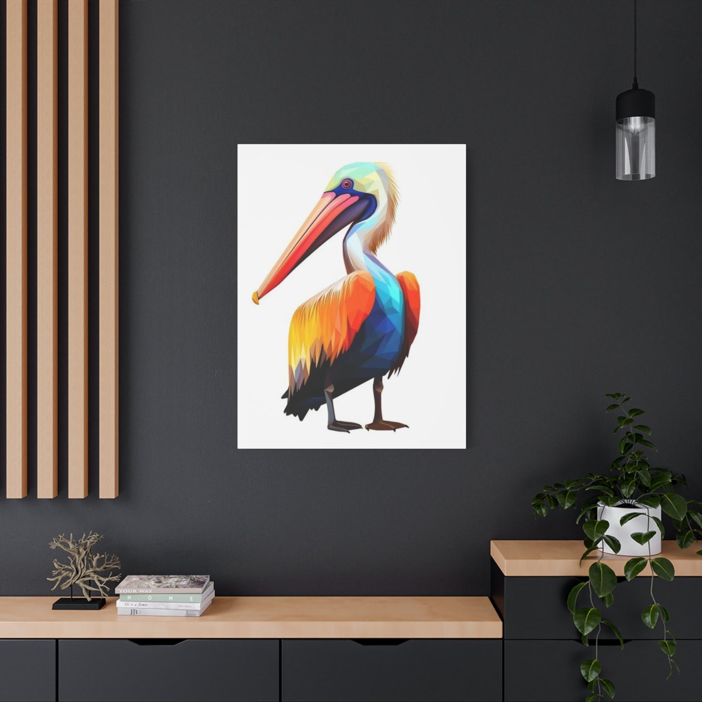 Colorful Abstract Pelican Painting Wall Art & Canvas Prints