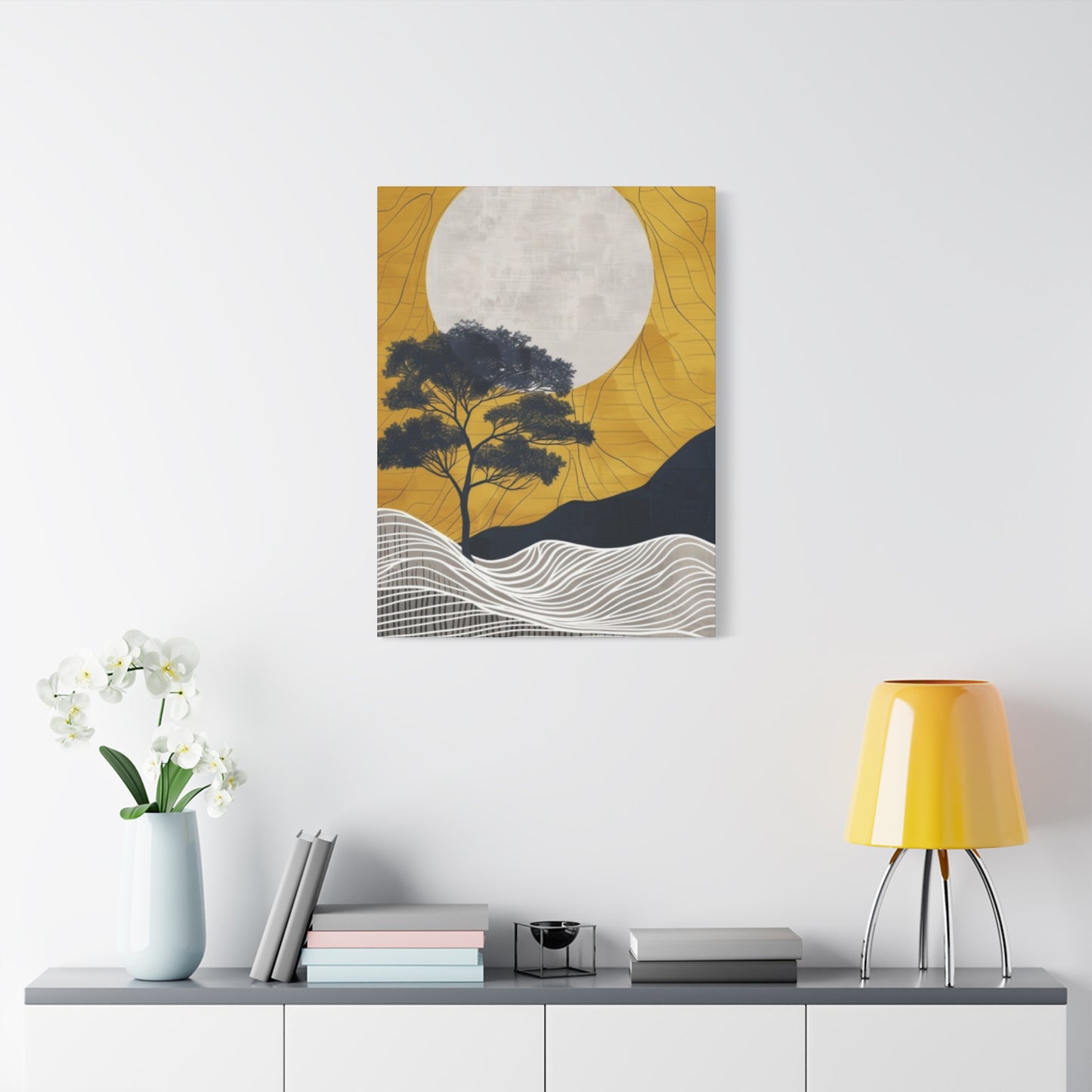 Moon And Tree Modernism Wall Art & Canvas Prints