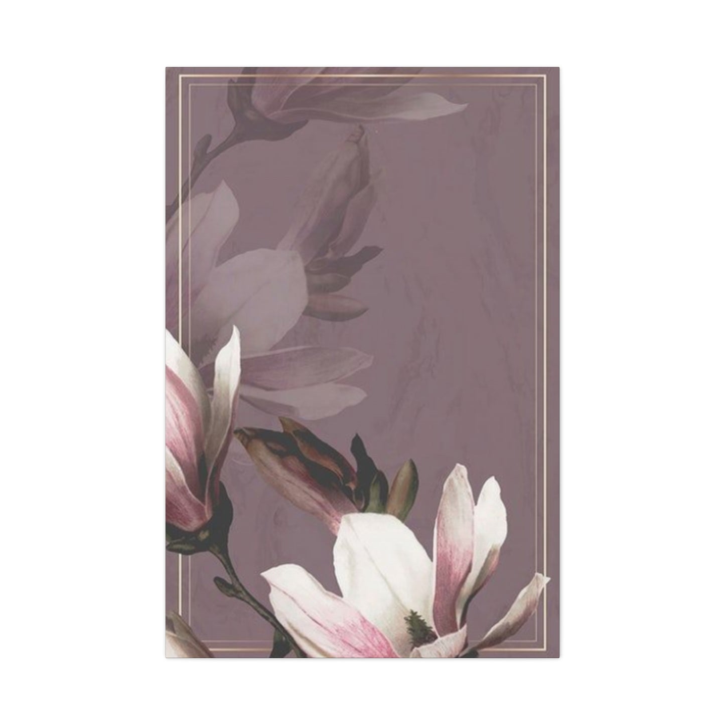 Purple Magnolia Flower with Painting Wall Art & Canvas Prints