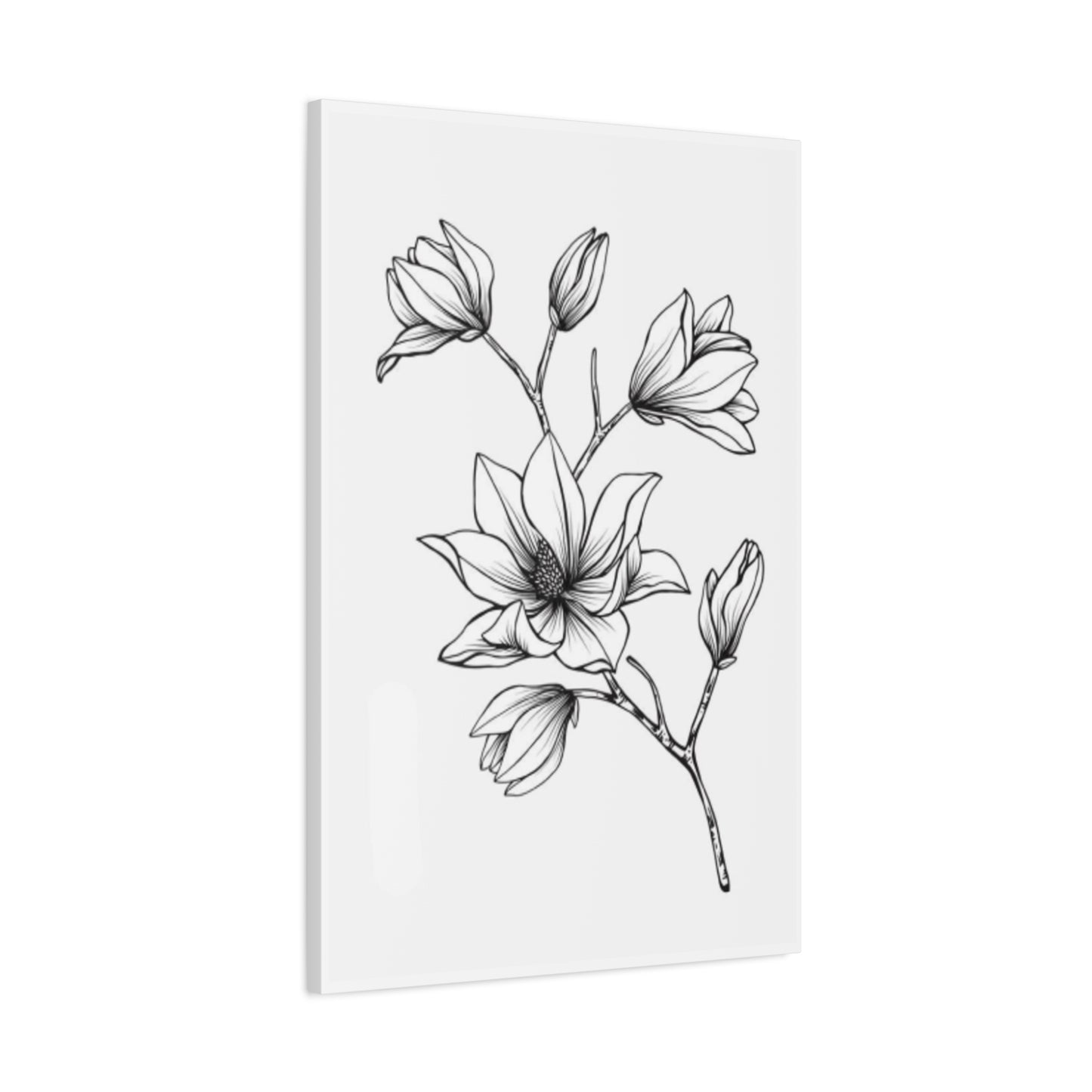 Magnolia Flower Sketch Wall Art & Canvas Prints