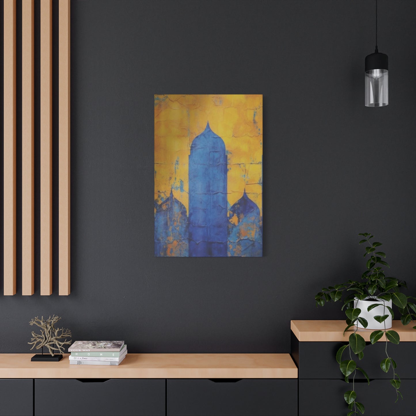 Blue & Yellow Architecture in Moroccan Wall Art & Canvas Prints