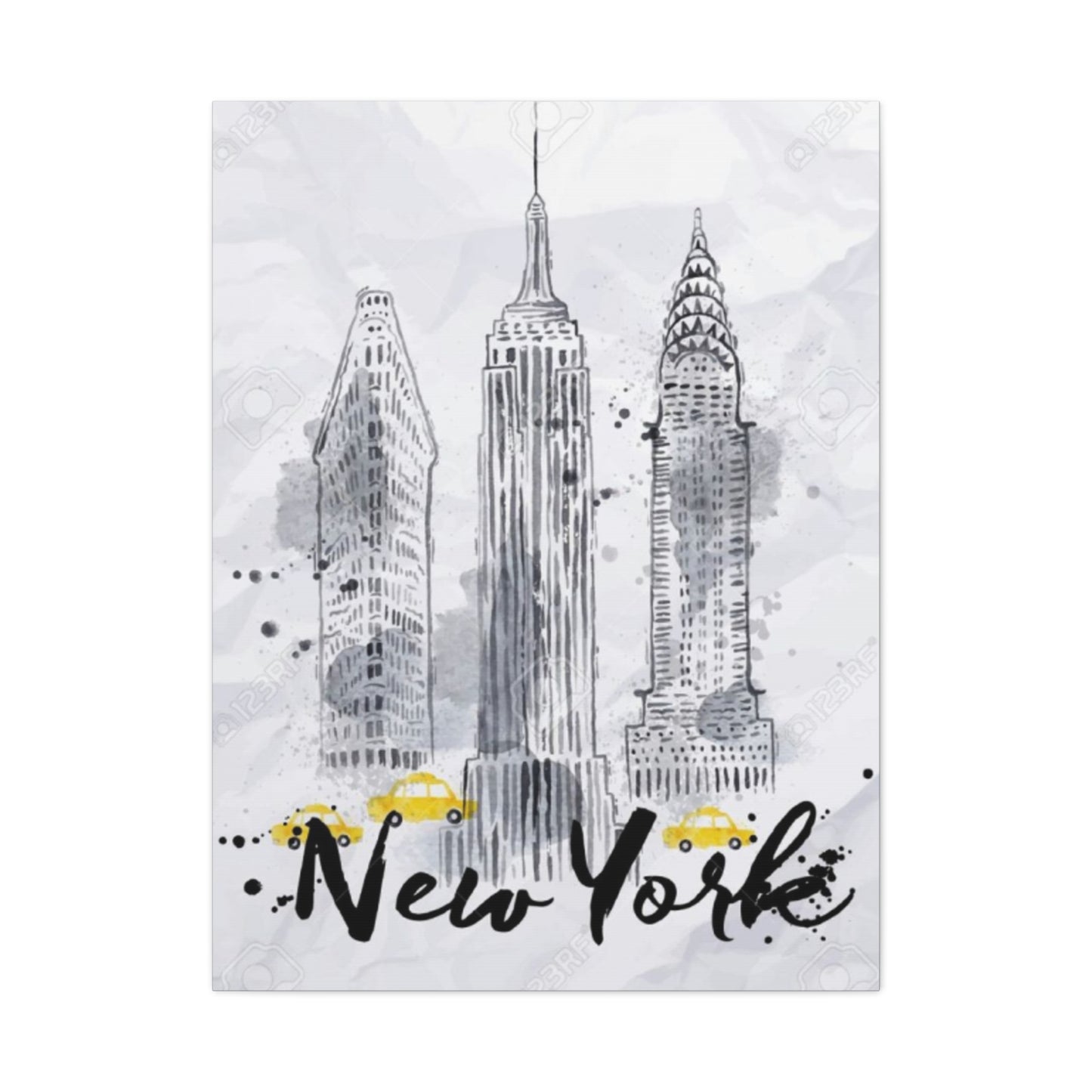 Drawing Of Empire State Building Skyline NYC Skyline Wall Art & Canvas Prints