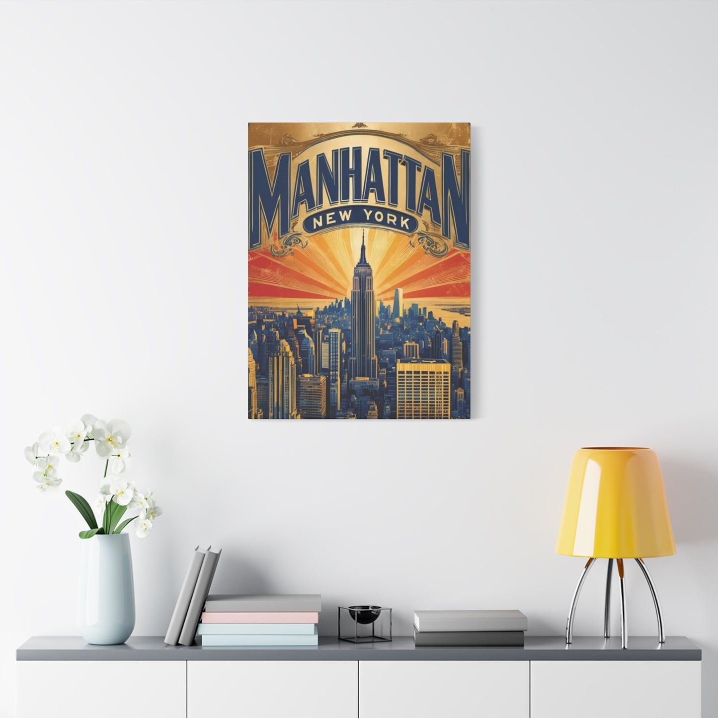 Manhattan City Skyline Poster NYC Skyline Wall Art & Canvas Prints