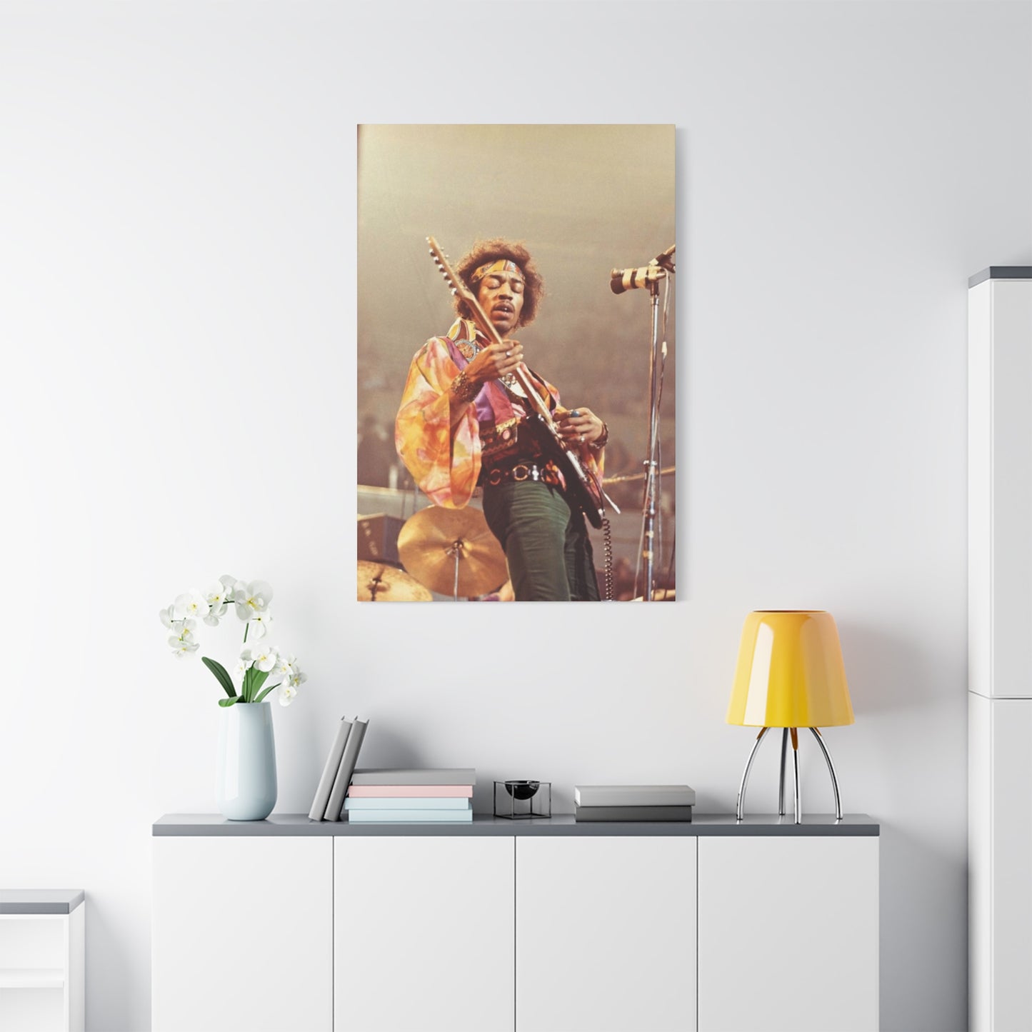 Jimi Hendrix Playing Instrument Wall Art & Canvas Prints