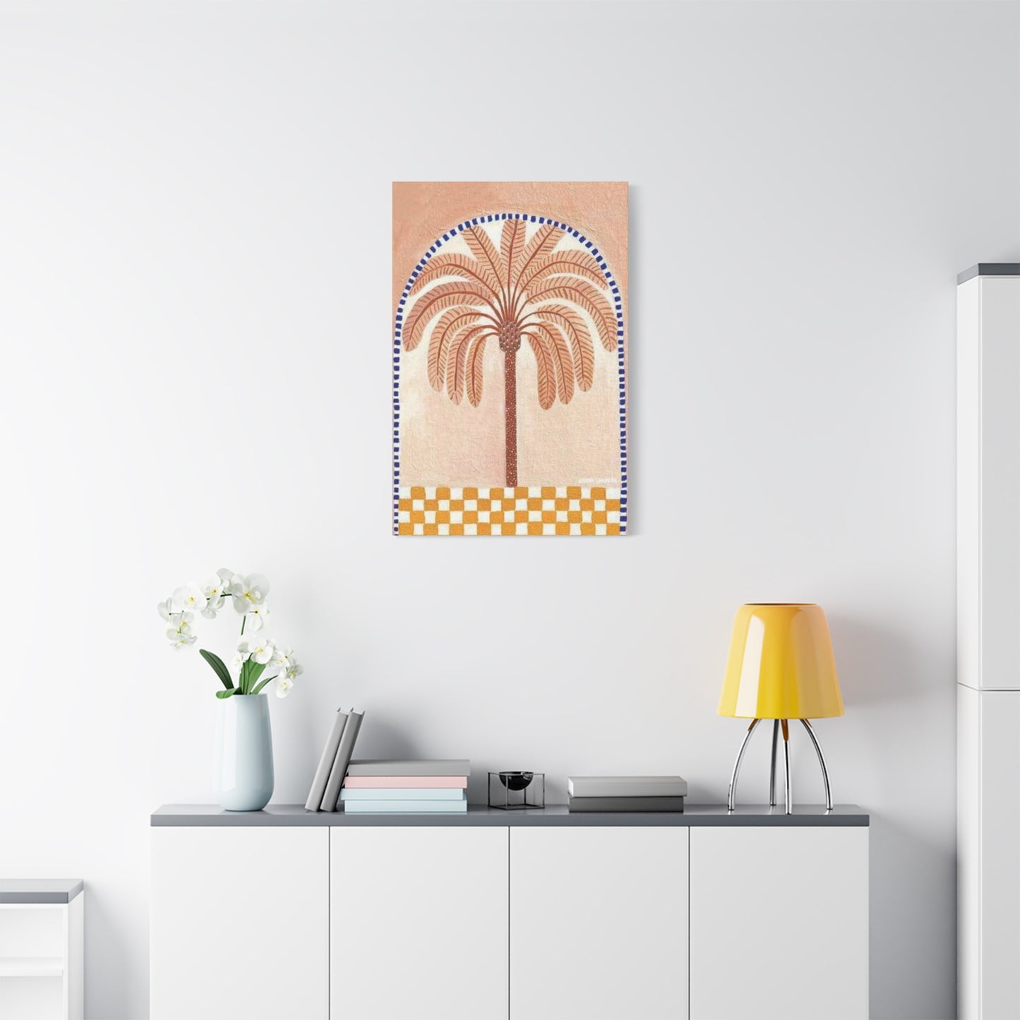 Palm Tree In Egyptian Architecture Wall Art & Canvas Prints