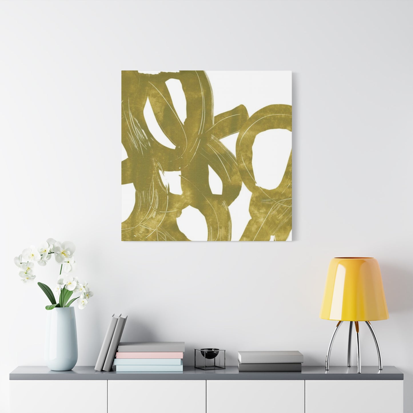 Circular Olive Green Painting Wall Art & Canvas Prints