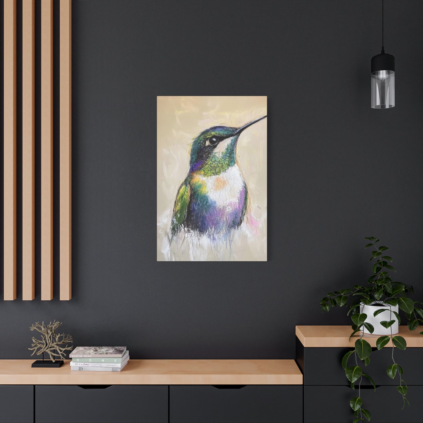 Humming Bird Candid Painting Wall Art & Canvas Prints