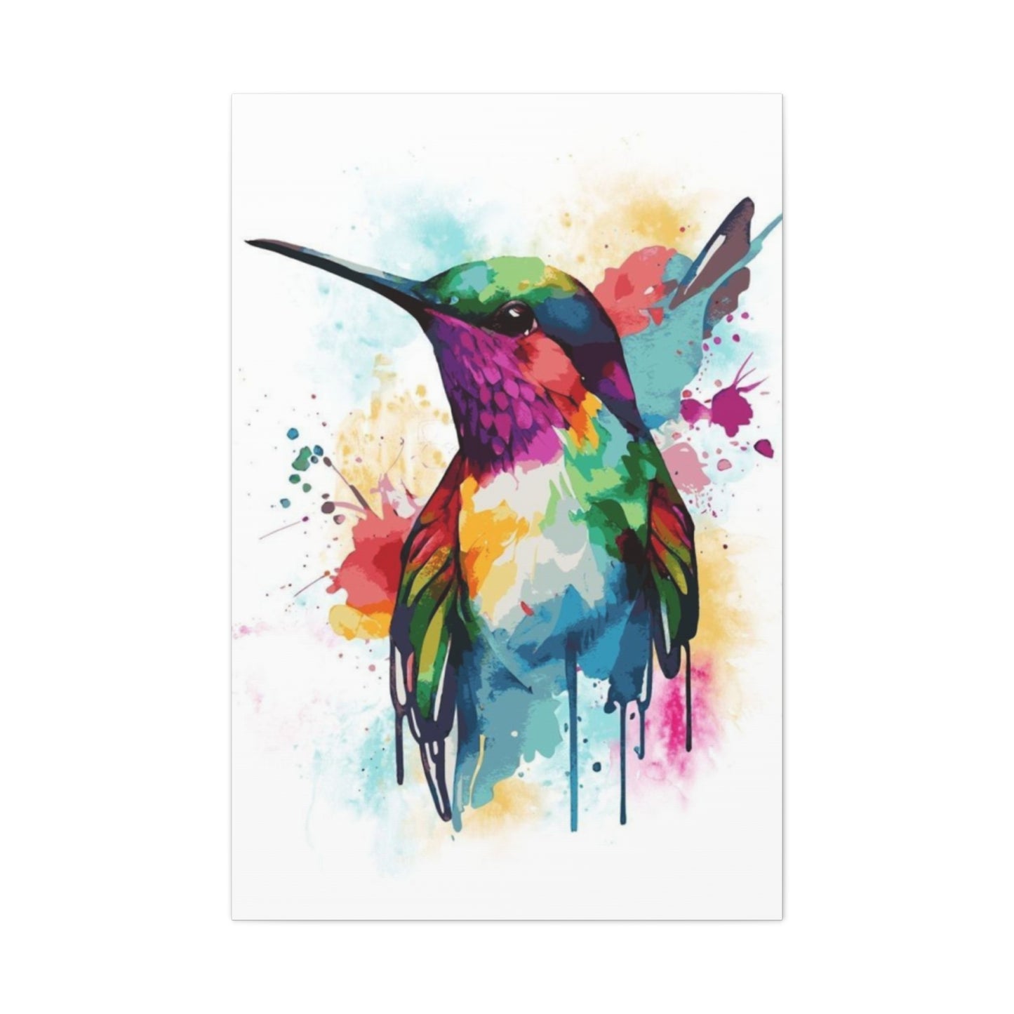 Colorful Humming Bird Painting Wall Art & Canvas Prints