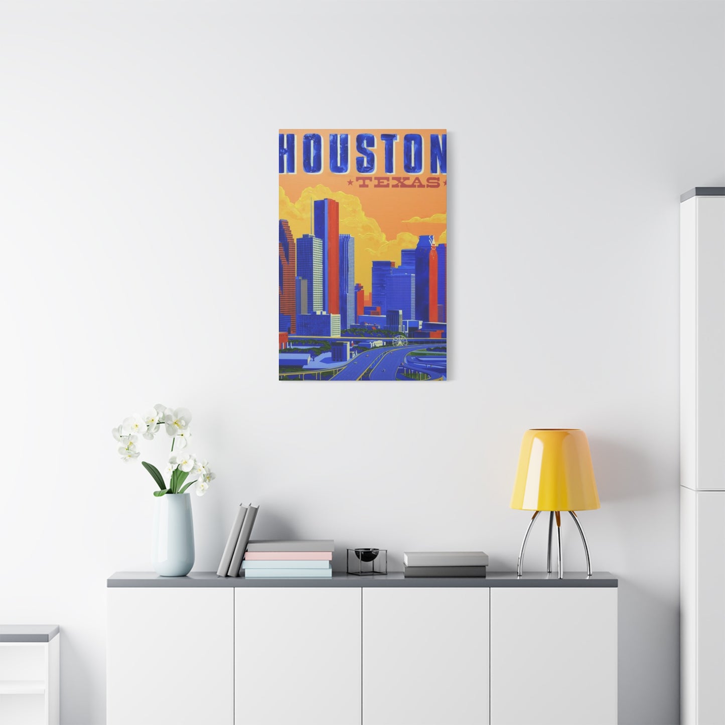 Colorful Houston Skyline Painting Wall Art & Canvas Prints