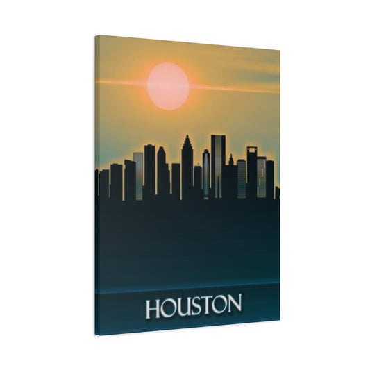 Aesthetic Sunset Houston Skyline Wall Art & Canvas Prints