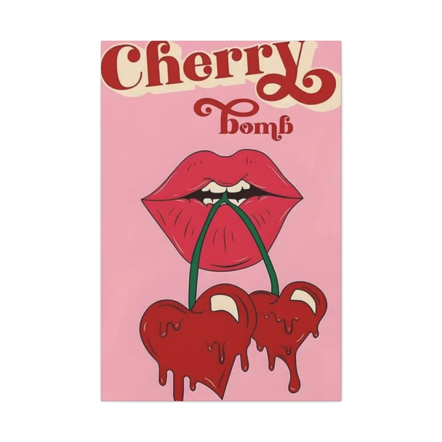 Cherry Bomb Lips Painting Wall Art & Canvas Prints