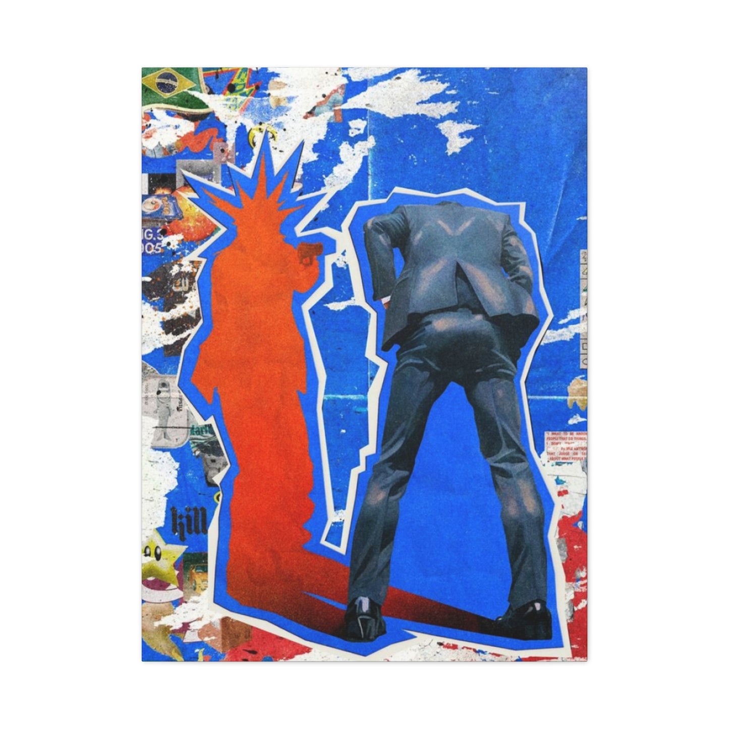 Suit Men Shadow Abstract Mixed Media Wall Art & Canvas Prints