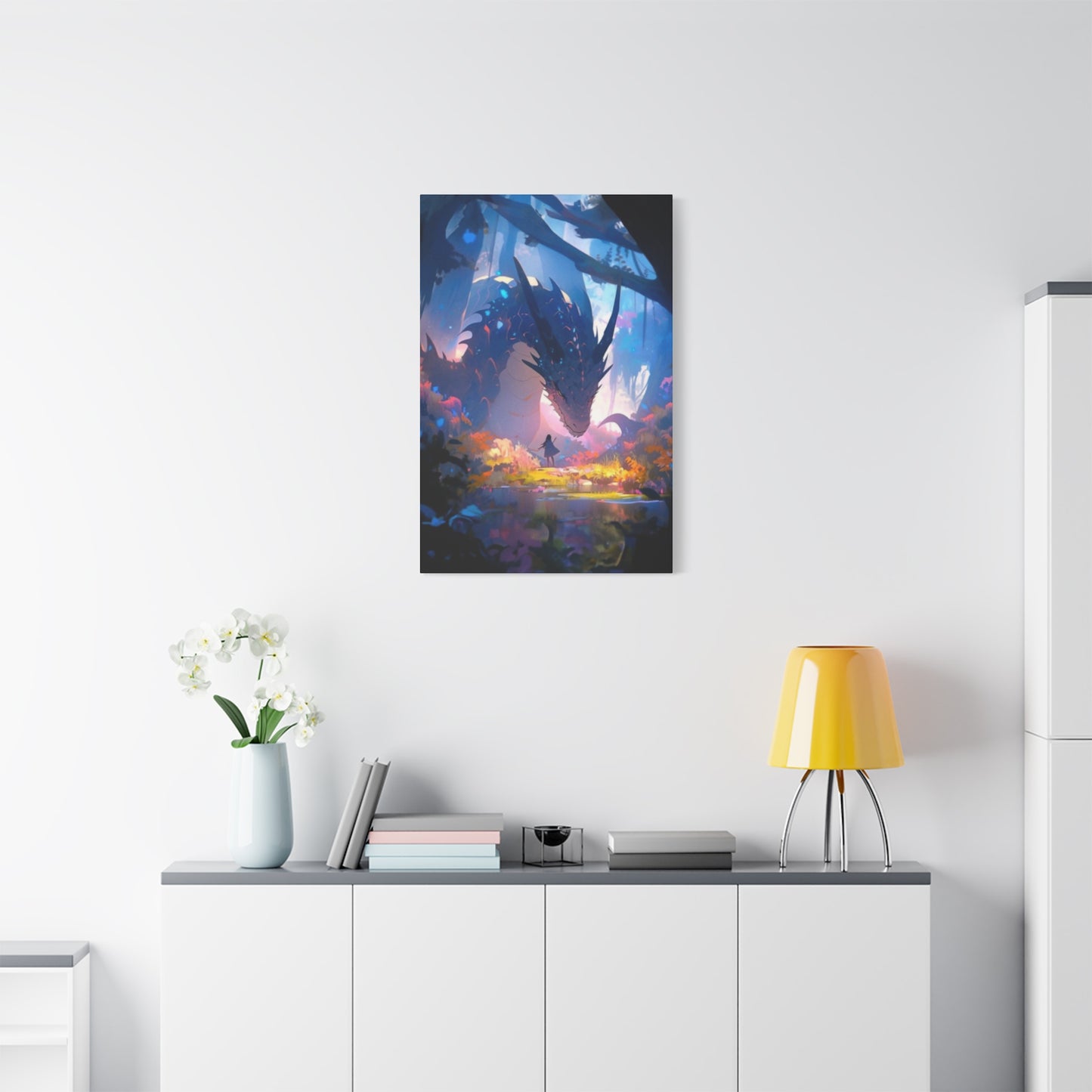 Little Girl with Dragon Wall Art & Canvas Prints