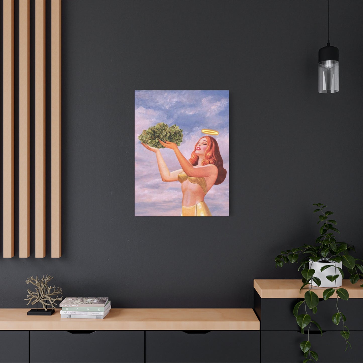 Angel With Joint Marijuana Wall Art & Canvas Prints