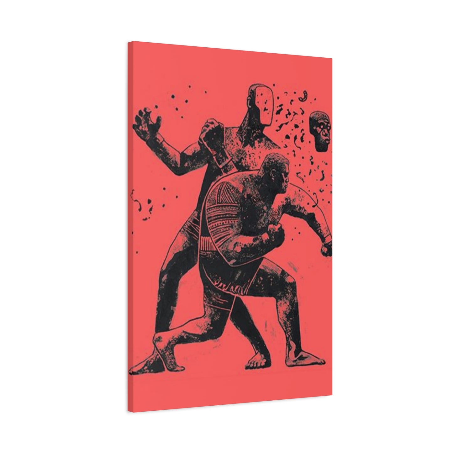 Two Men Boxing Mixed Media Wall Art & Canvas Prints