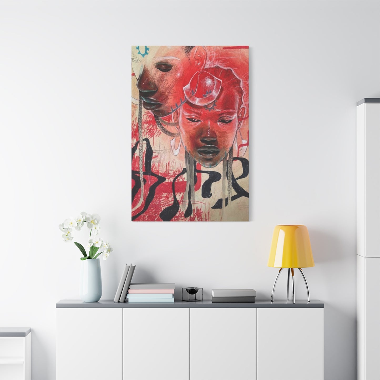 Girls Abstract Painting Mixed Media Wall Art & Canvas Prints