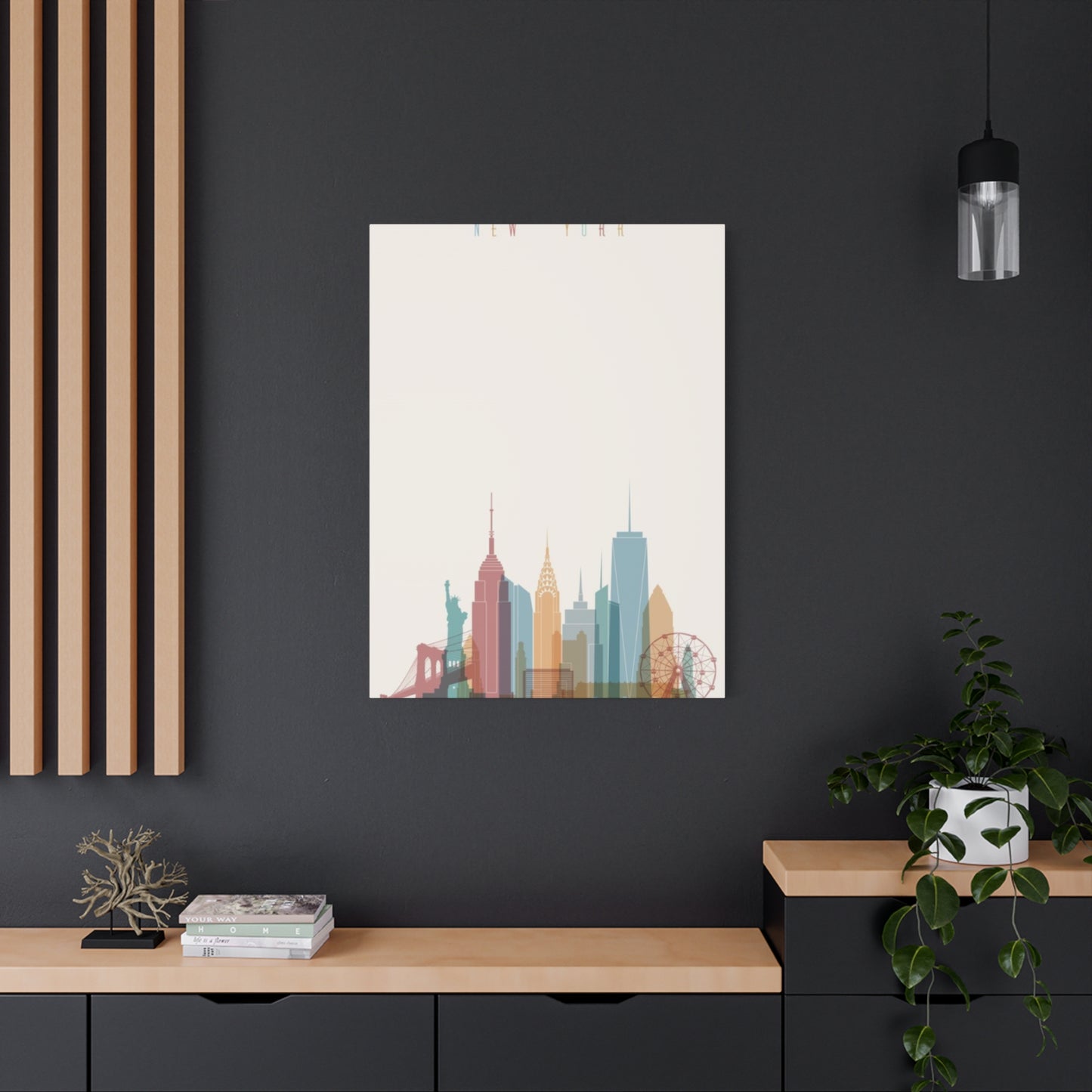 Minimalist City Skyline Poster NYC Skyline Wall Art & Canvas Prints