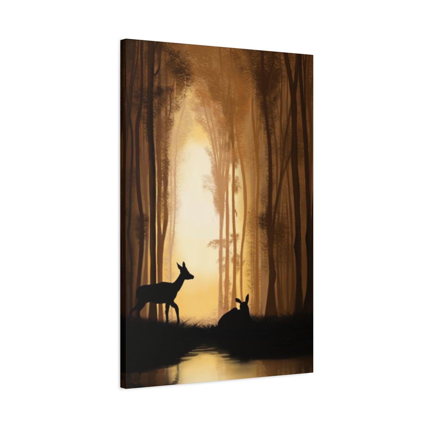 Deer Silhouette Forest Wall Art & Canvas Prints