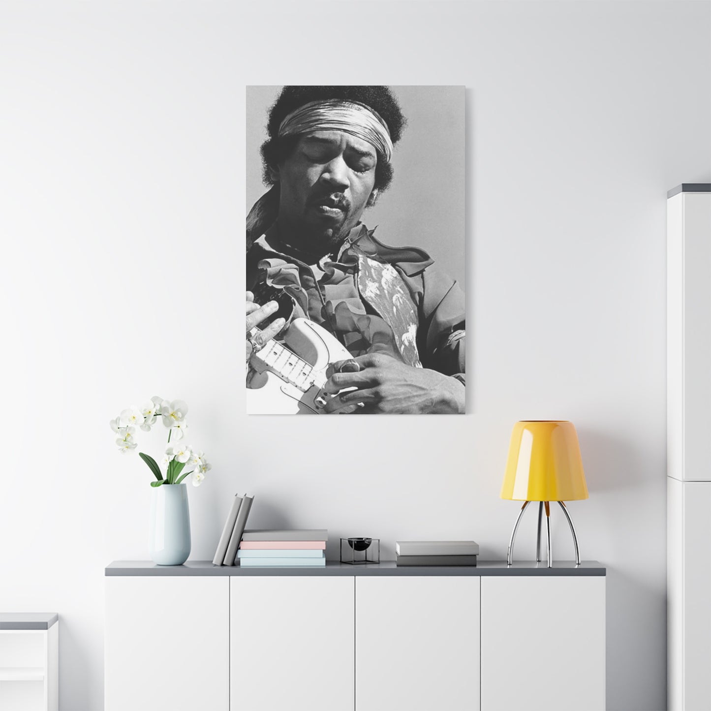 Black & White Jimi Hendrix Poster Wall Art & Canvas Prints