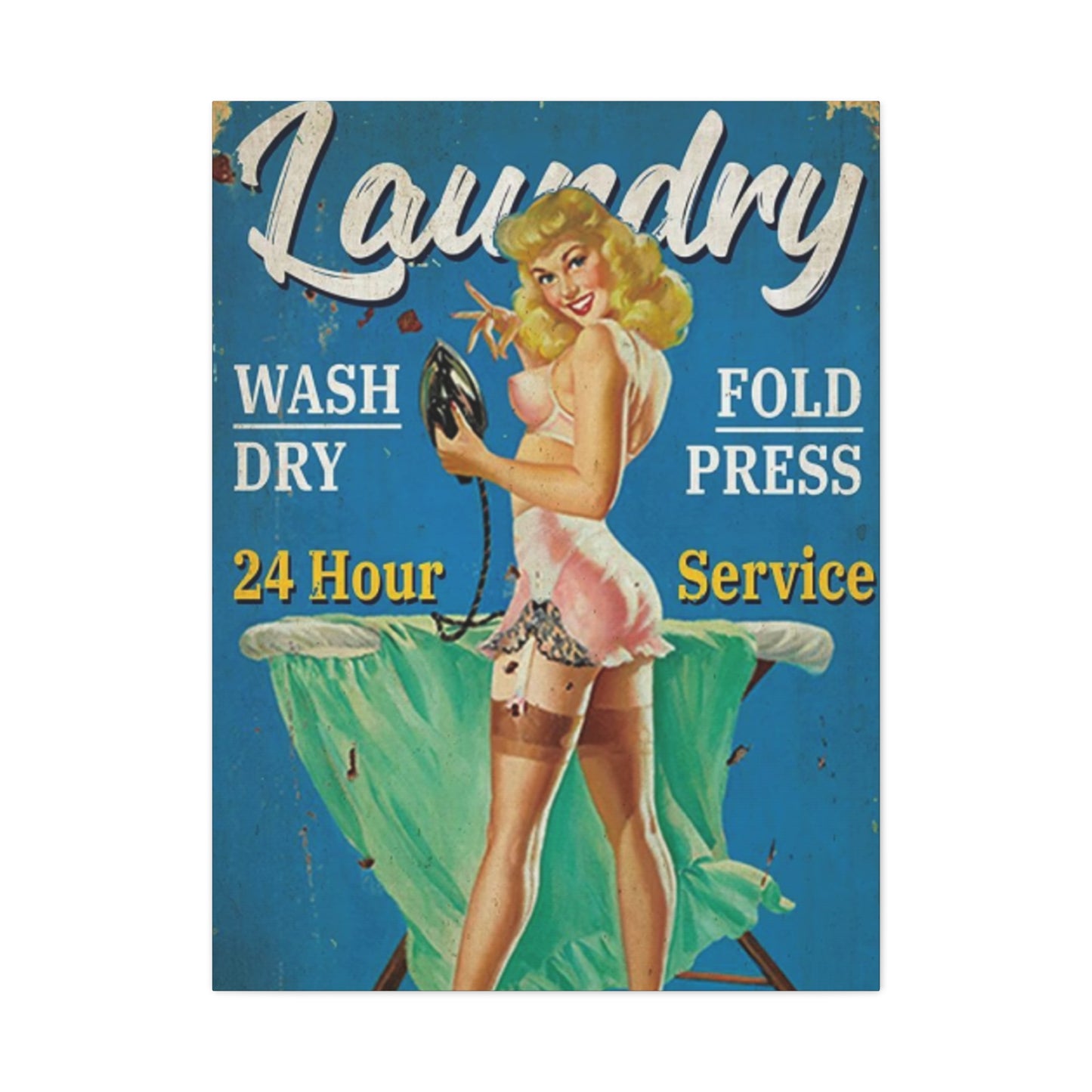 Advertisement Poster Laundry Wall Art & Canvas Prints