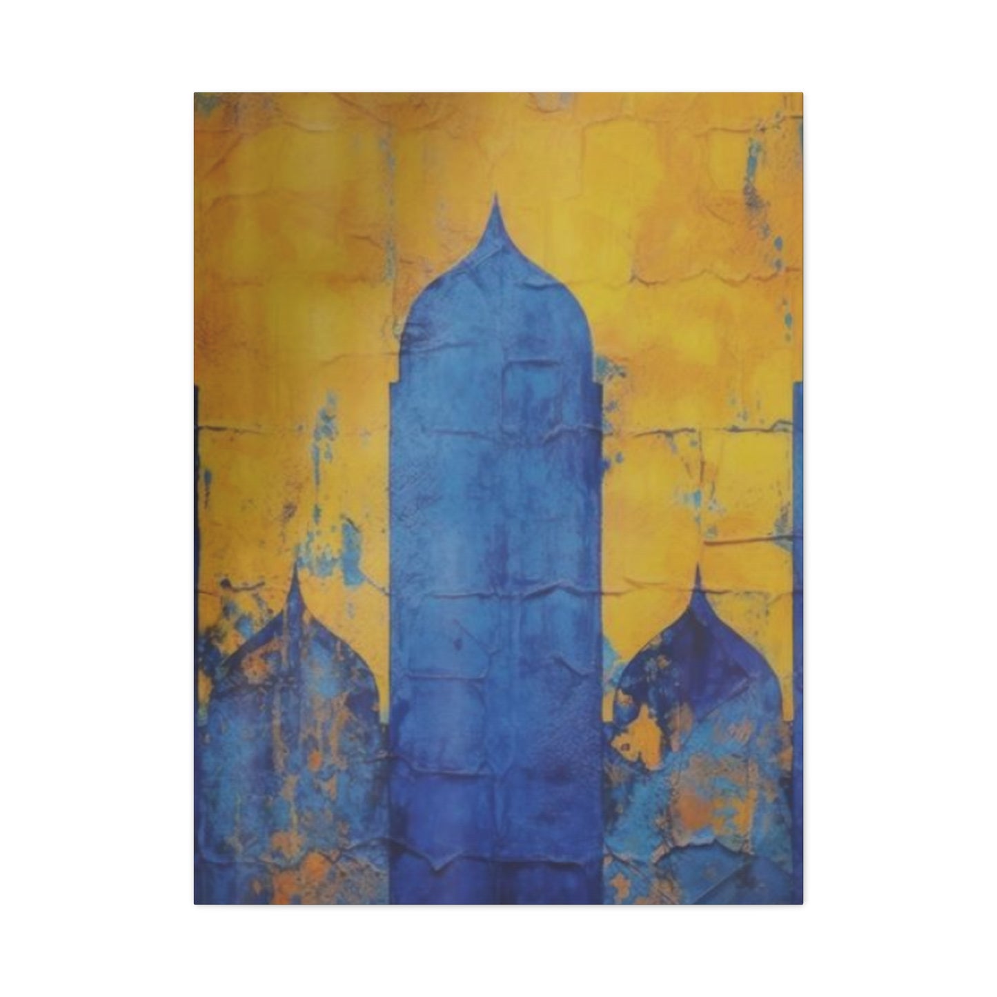 Blue & Yellow Architecture in Moroccan Wall Art & Canvas Prints