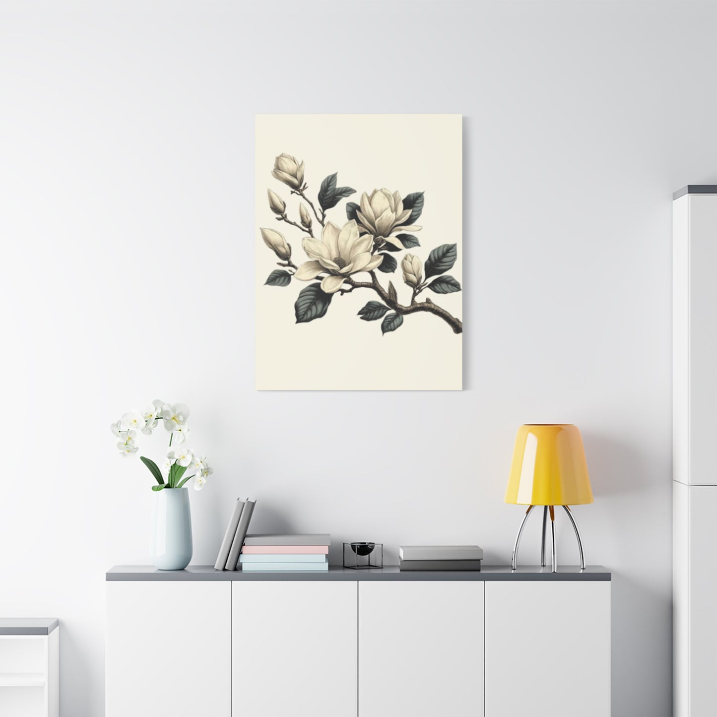 White Magnolia Flower Painting Wall Art & Canvas Prints